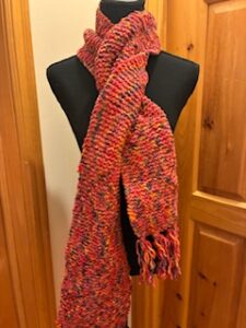 Pink, Purple, Orange Scarf with Tassels