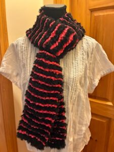 Soft, Fluffy Pink and Black Scarf