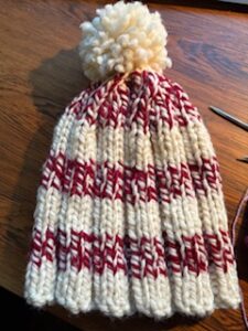 Bulky Red and White Hat