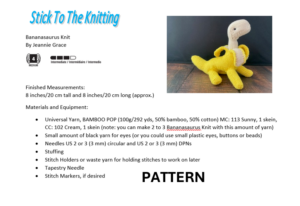 Bananasaurus Knit E-Pattern